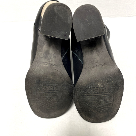 Miista Ali Black Ankle Boot Leather Wood Clear Block Heel Lucite Round T… - Picture 8 of 10